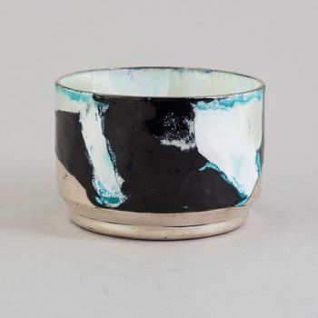 A sterling silver and enamel bowl by Anton Michelsen, Copenhagen, 1990s.