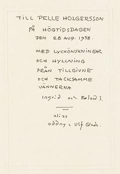 Roland Svensson, Arktiskt land” ( The Arctic ) portfolio with five lithographs, signed and numbered. 1958.