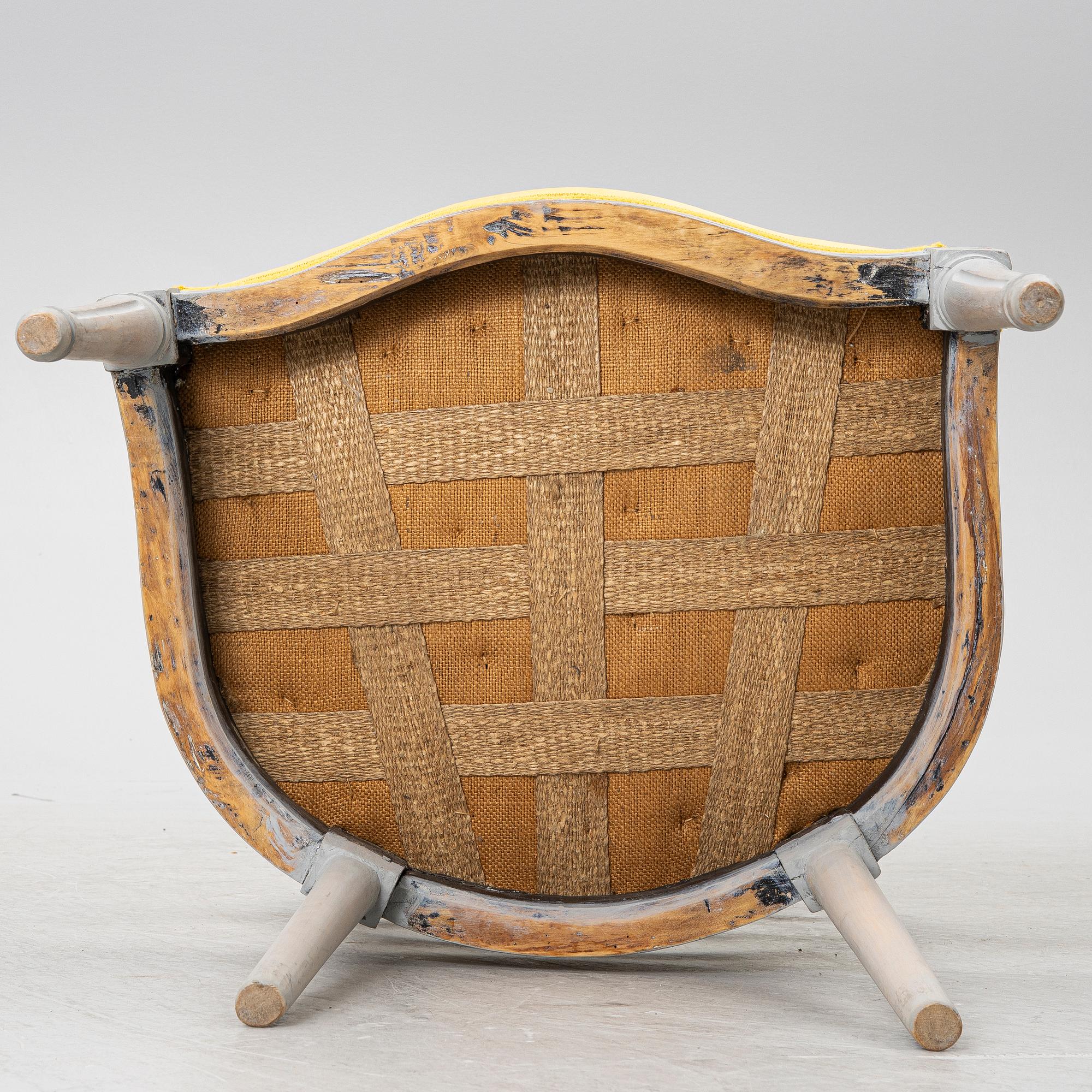Armchair, so-called laughter chair, 18th century, Gustavian.