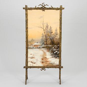 A late 19th-century fireplace screen.