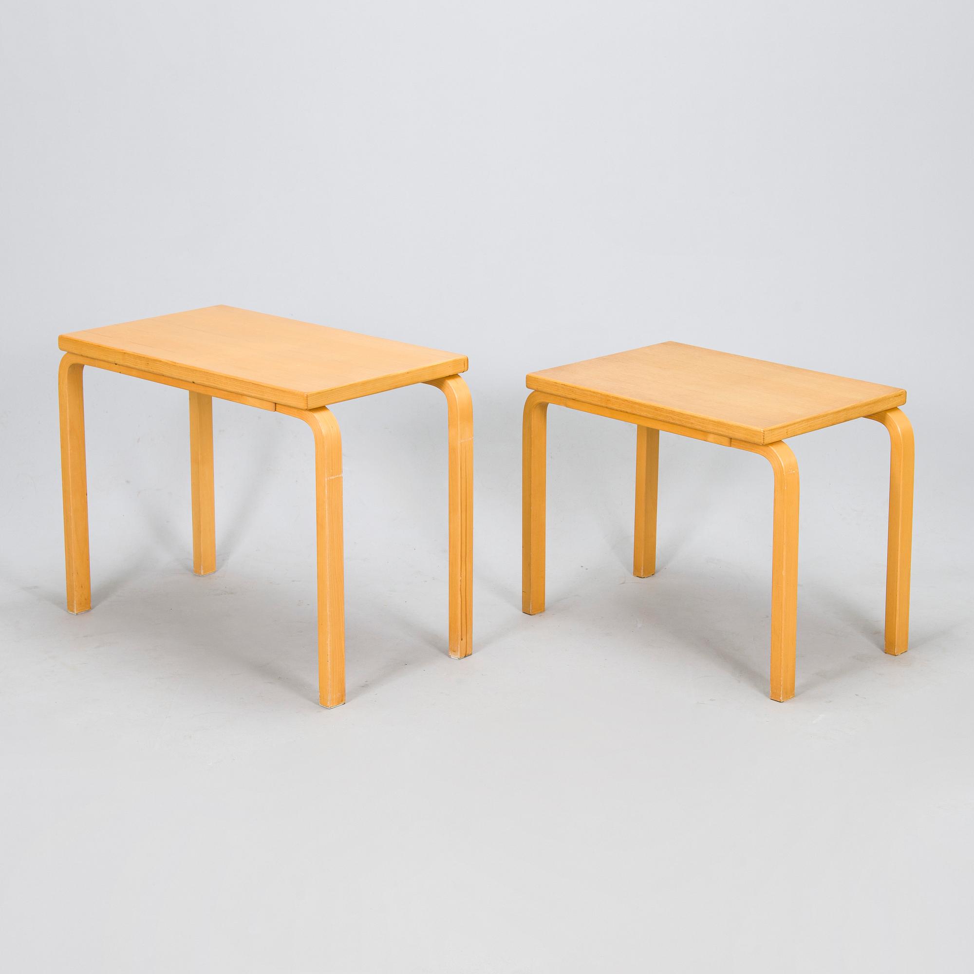 Alvar Aalto, sarjapöytä, 2 osaa, malli 88A ja 88B, Artek,1980-luku.