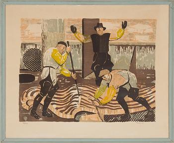 HENRIK FINNE, wood cut, signed and dated -51.