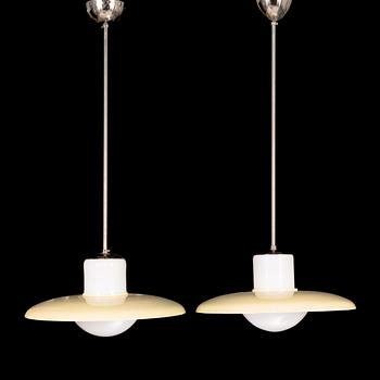 A pair of 1930s pendant lights.