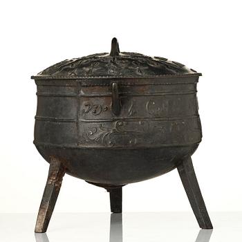 Bröllopsgryta, Hellefors styckebruk, daterad 1807.