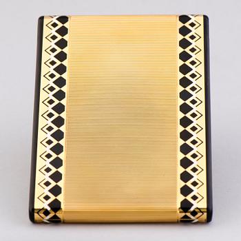 GIGARETTETUI, 18K guld, emalj. Lacloche Freres, Paris, Franrike 1930-tal.