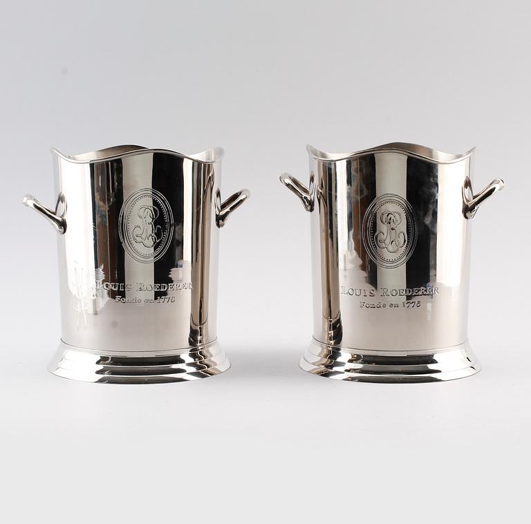 CHAMPGNEKYLARE, 2 st, försilvrad metall, Louis Roederer, 2000-tal.