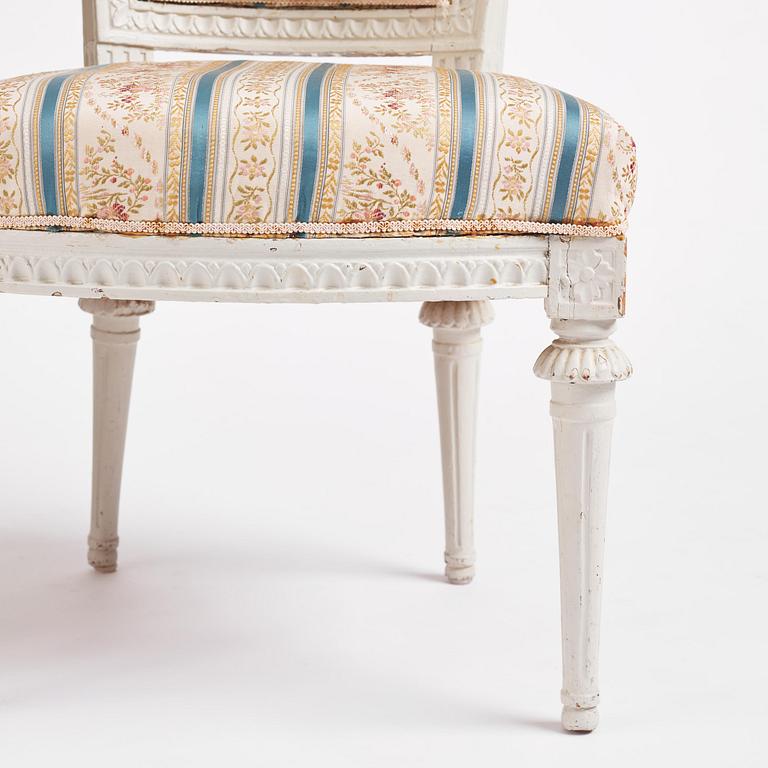 A set of six late Gustavian chairs by E. Ståhl (master in Stockholm 1794-1820).