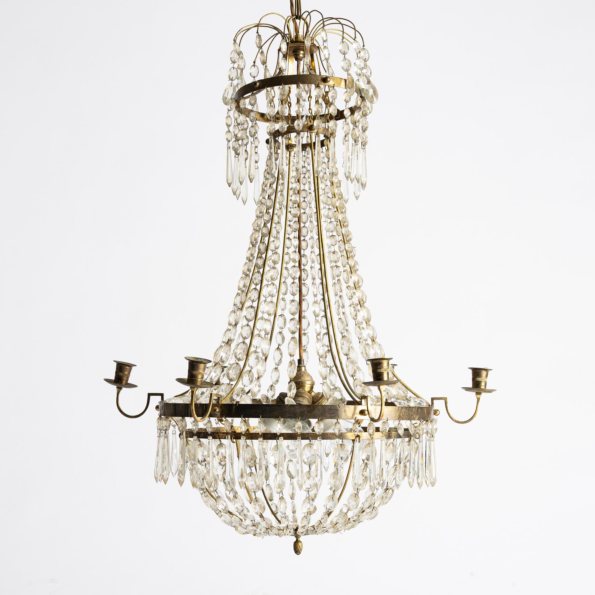 a Swedish chandelier, late 18th century.