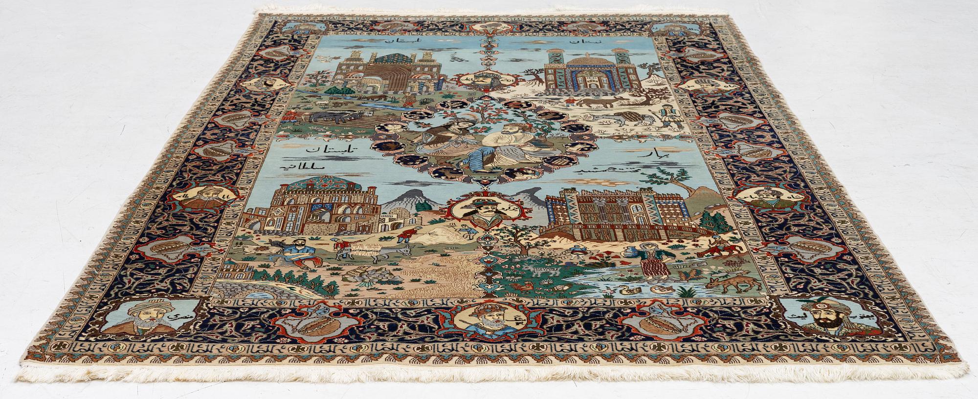 Matta, semiantik Täbris, "4 årstiderna", 284 x 173 cm.