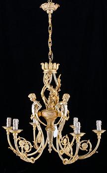 LJUSKRONOR, ett par, metall, 1900-tal. H ca 70.