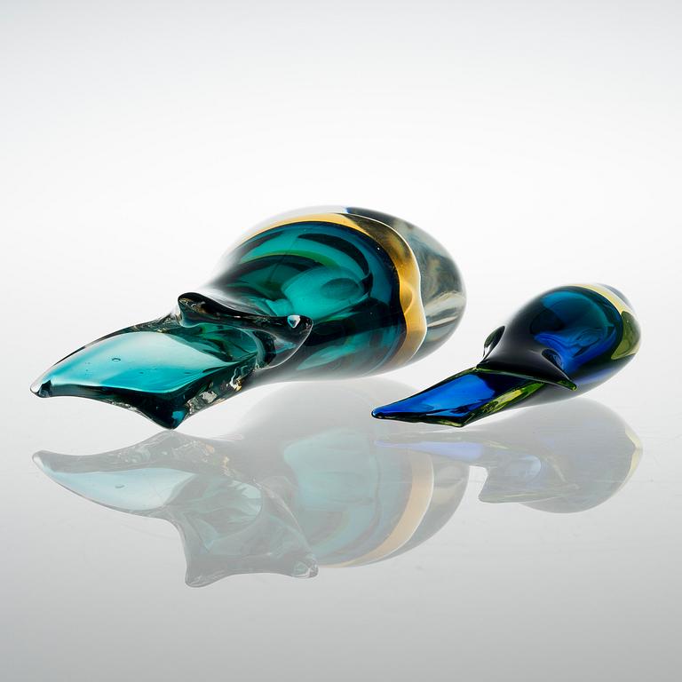 VASER 2 st i glas, Murano, Italien 1950/60-tal.