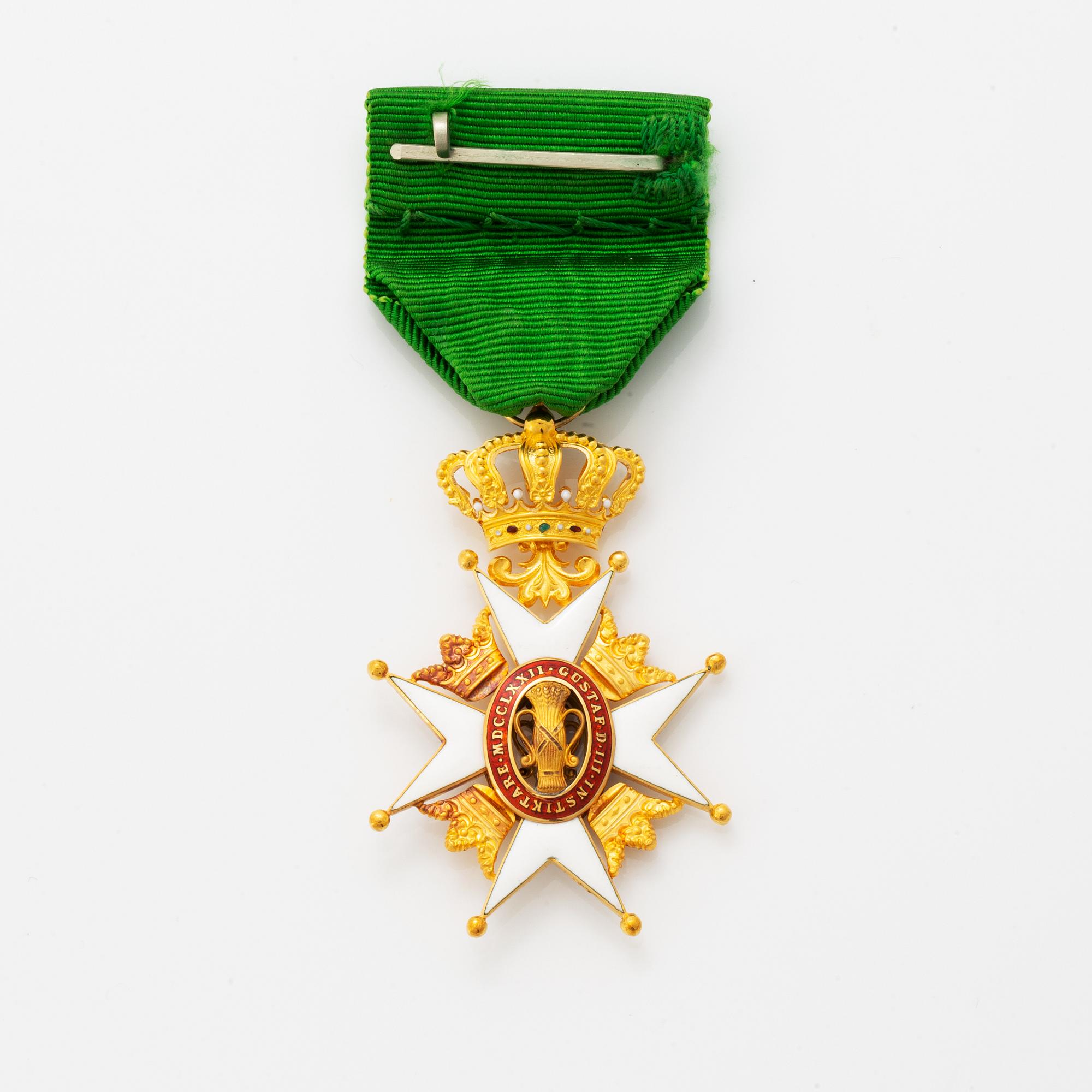 Order of the Vasa, Knigth's Cross, Gold and enamel, in box, CF Carlman, Stockholm.