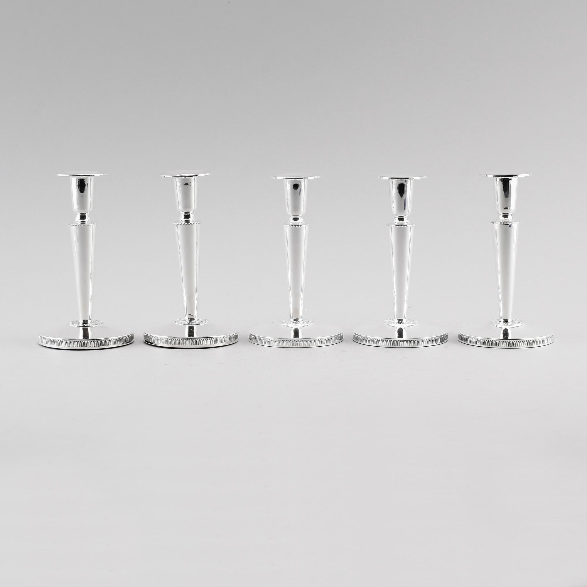 LJUSSTAKAR, 5 st, silver, Ceson, Göteborg, 1953, 1972, 1983.