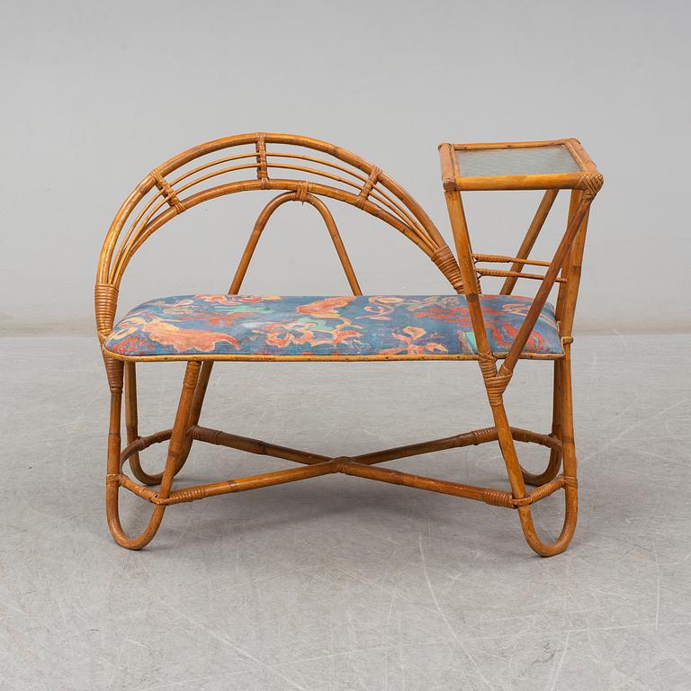 SOFFA med BORD, bambu, 1900-talets mitt.