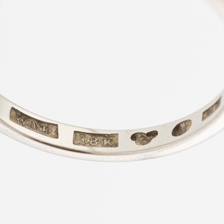 W.A. Bolin, ring, smooth, 18K white gold, 1940s.