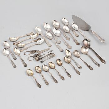 PARTI SILVER, 29 delar, 1900-tal. Vikt 452 g.