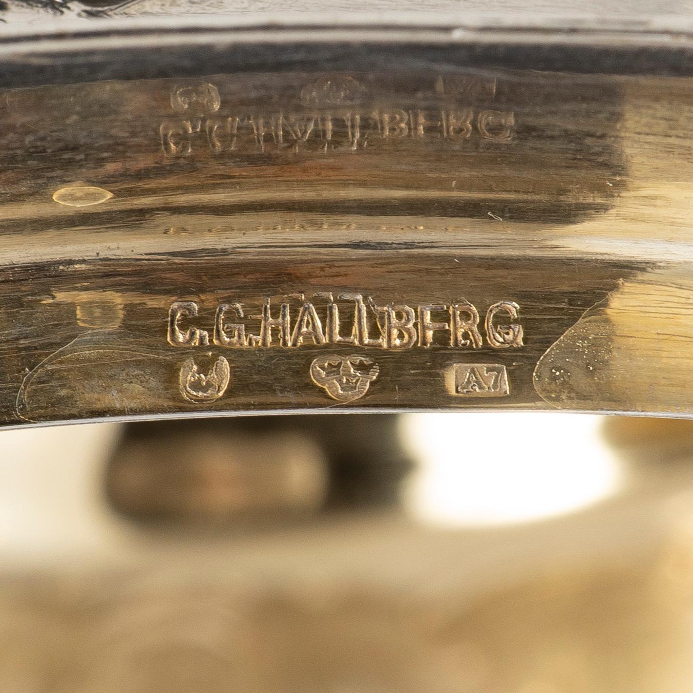 C.G. Hallberg, Dryckeskanna, silver, Stockholm 1903.