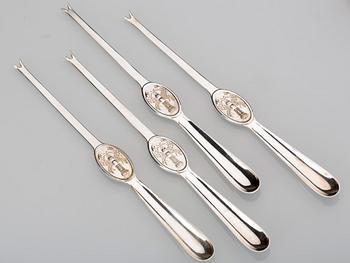 SKALDJURSBESTICK, 12 st, nysilver, Gense.