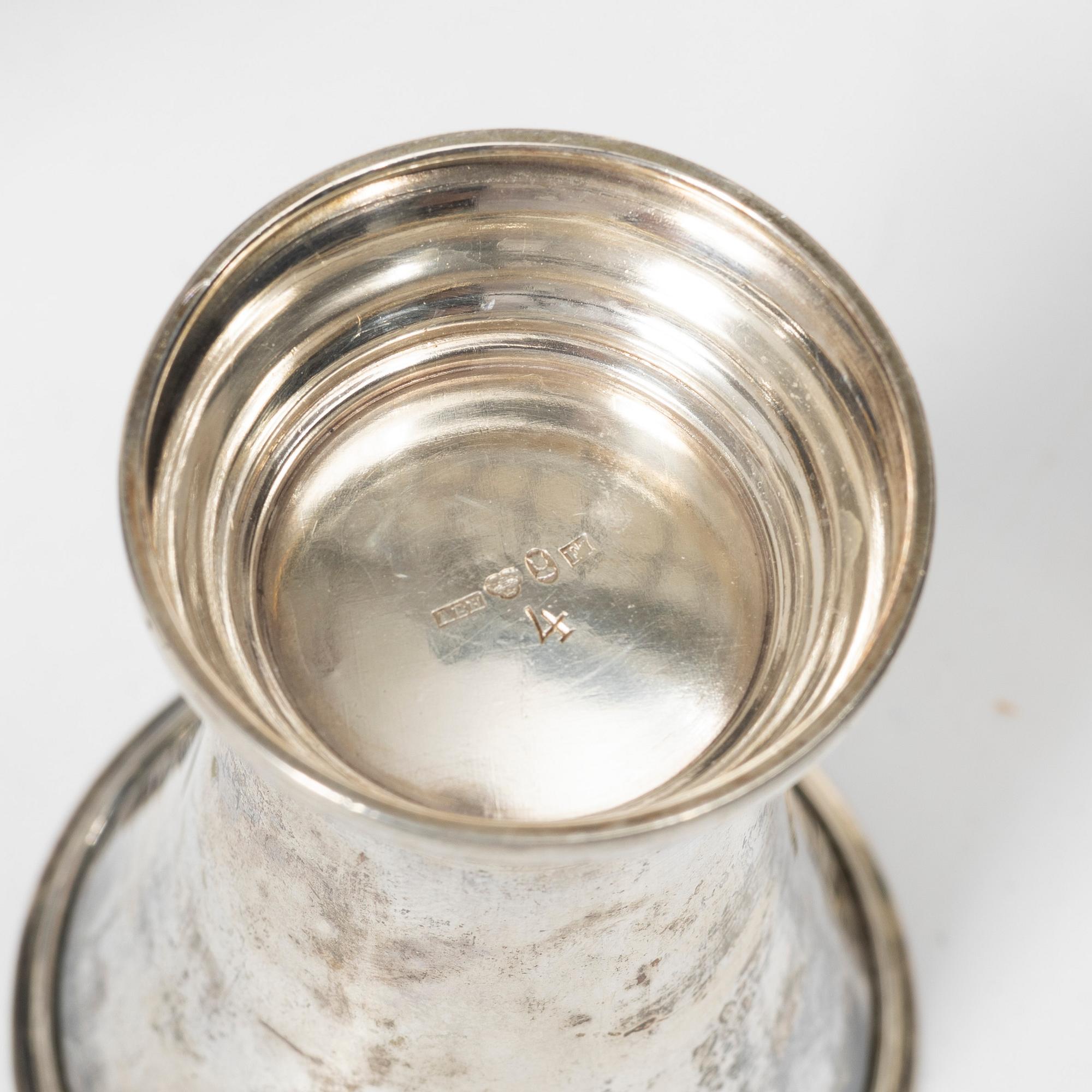 Five silver cups, CG Hallberg and K Andersson among others, 20th century.