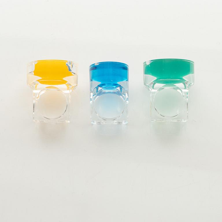 Siv Lagerström, three acrylic rings, 1970s.