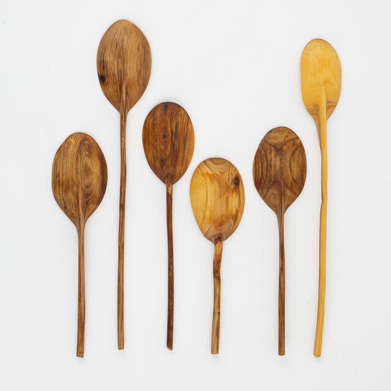 Magnus Ek, a set of six wood spoons for Oaxen Krog.