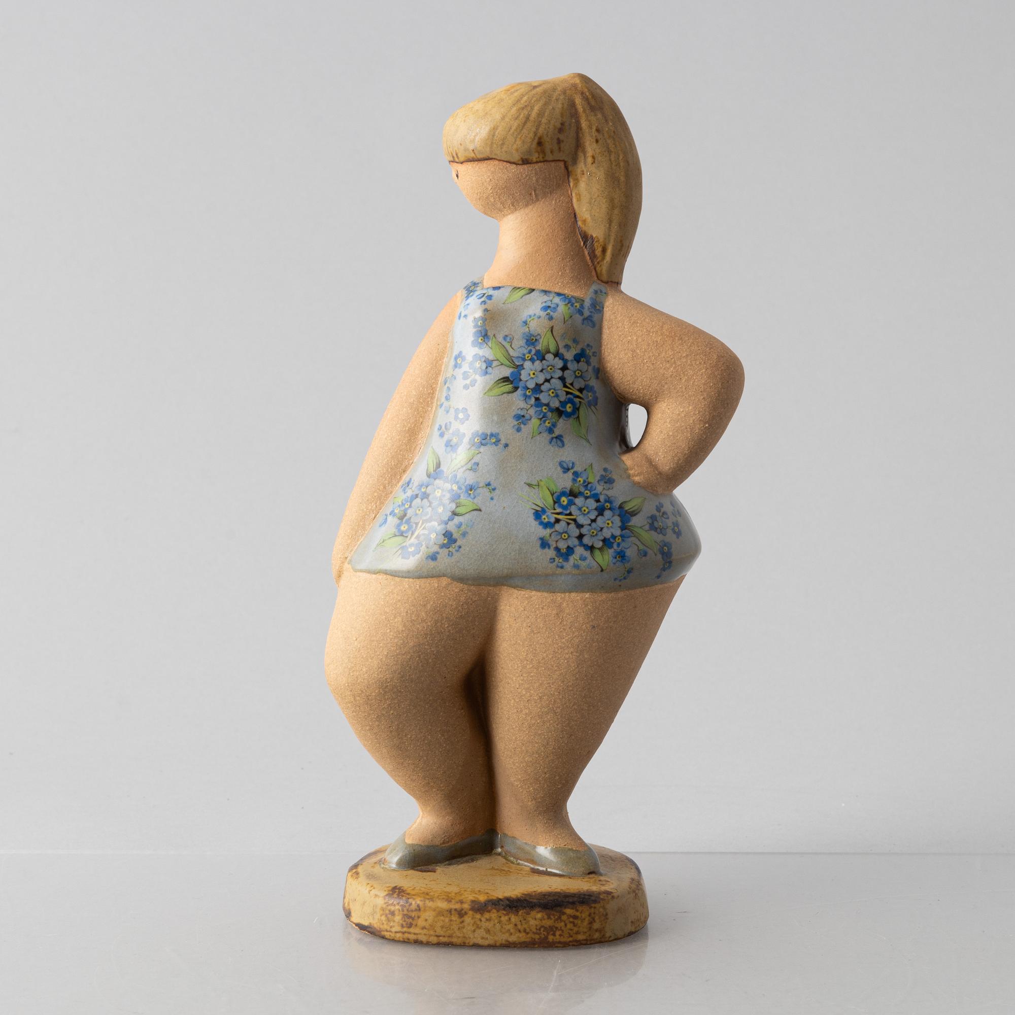Lisa Larson, a 'Dora' stoneware figurine from the series 'ABC-flickor', Gustavsberg.