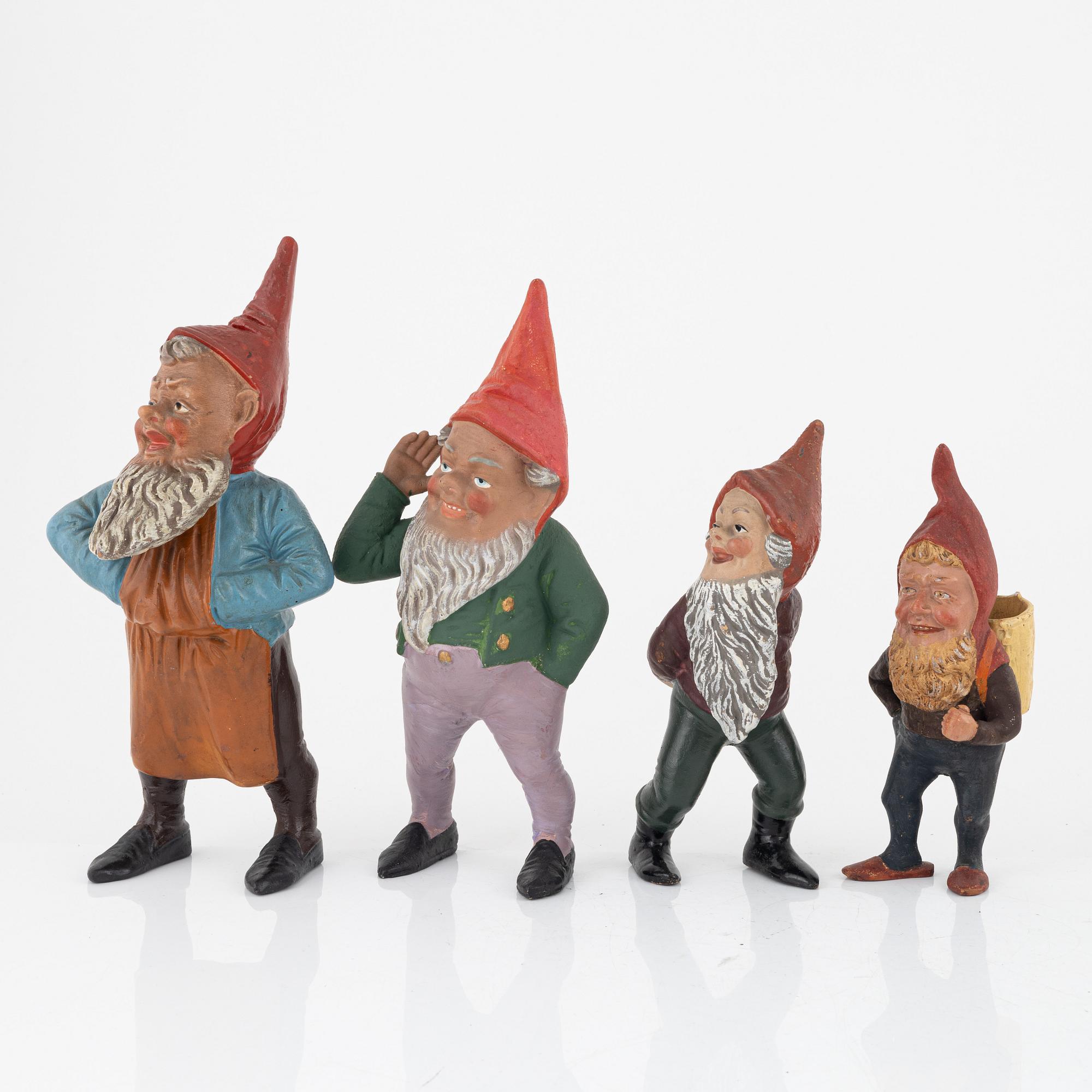 A group of fifteen gnomes, first half of the 20th Century.