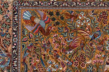 Matta, old, Isfahan, part silk, signerad Shabani, ca 246 x 161 cm.