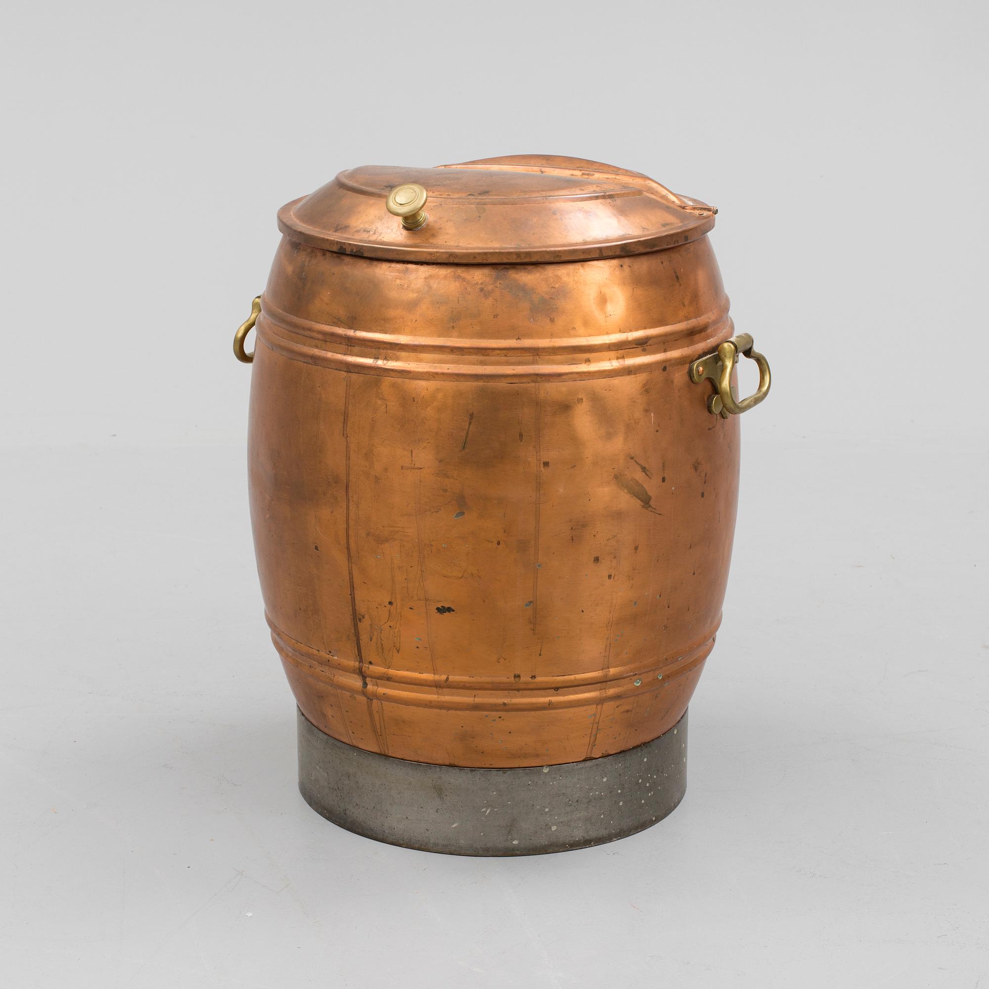 VATTENTUNNA / VATTENSÅ, förtennat koppar, 1800-tal.