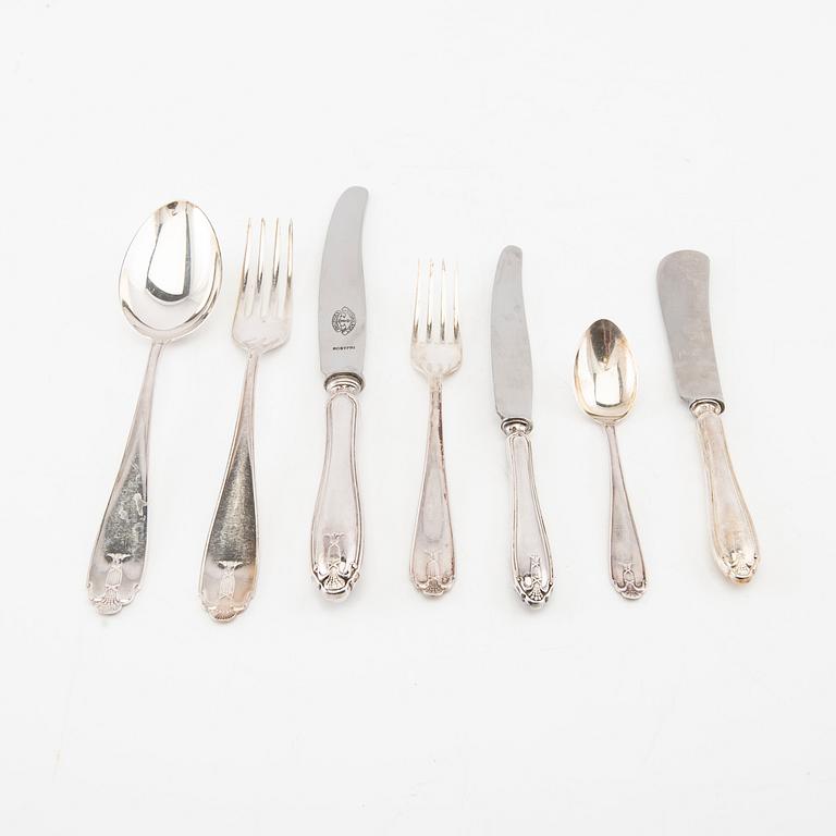 Cutlery, silver, "Vasa" model, 75 pieces, 1940s/50s.
