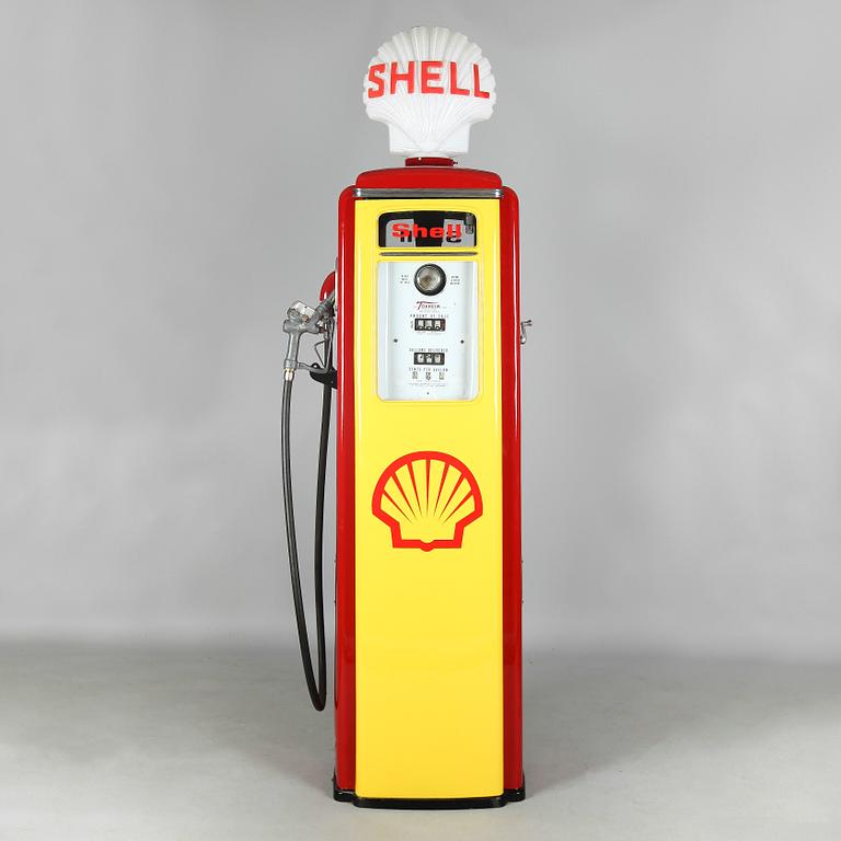 BENSINPUMP, Shell, The Tokheim pump, USA, 1900-talets mitt.