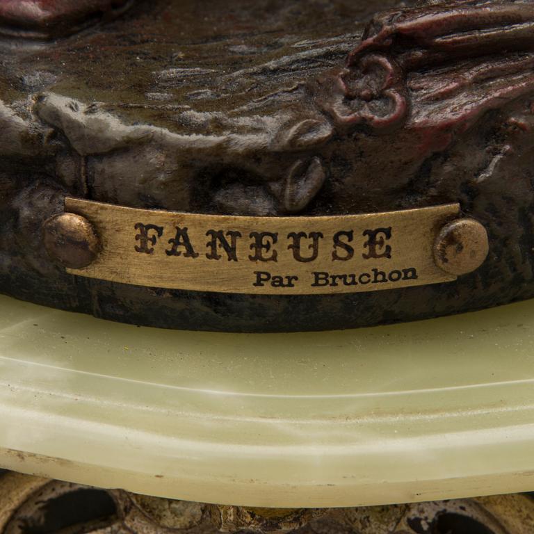 French mantel clock set, mantel clock marked Horlogerie Paris 7742, late 19th century.