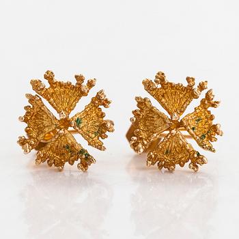 Örhängen, 14K guld. Lapponia, Helsingfors 1970.