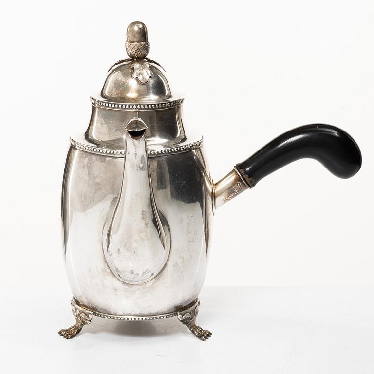A Swedish sterling silver Empire style coffee pot, mark of Metallkonst Tage Björklund, Strängnäs 1954.