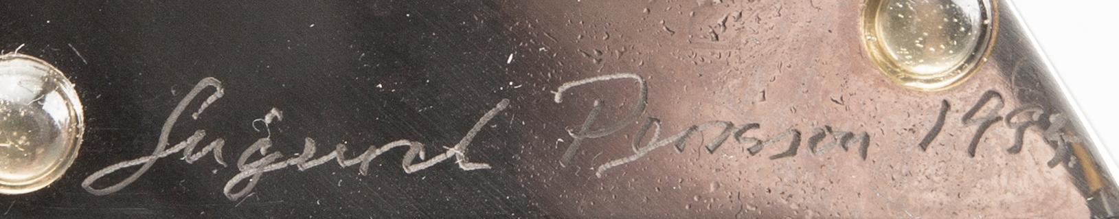 Sigurd Persson, a set of four metal signed vases.