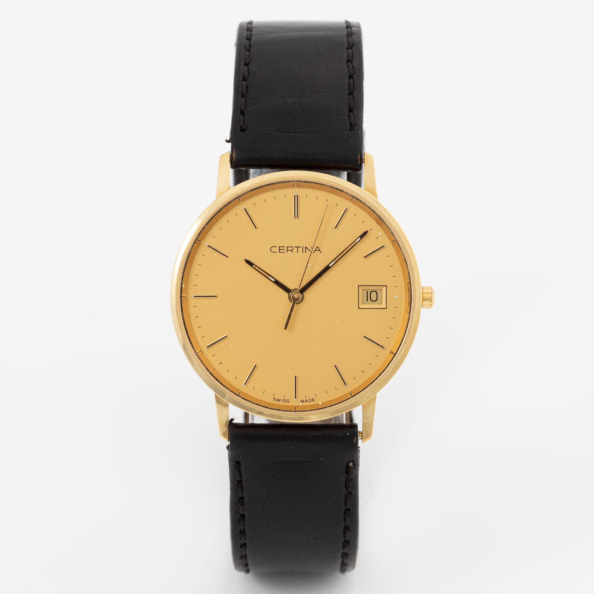 Certina, armbandsur, 18K guld, 33,5 mm.