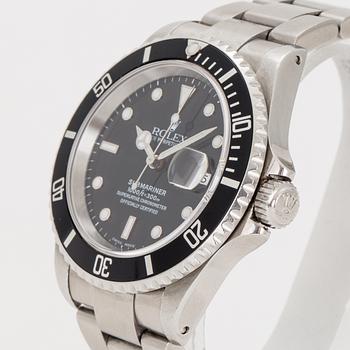 ROLEX, Oyster Perpetual Date, Submariner (1000ft=300m), wristwatch, 40 mm.