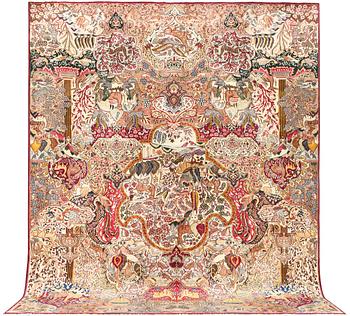 A Kashmar carpet, c. 382 x 295 cm.