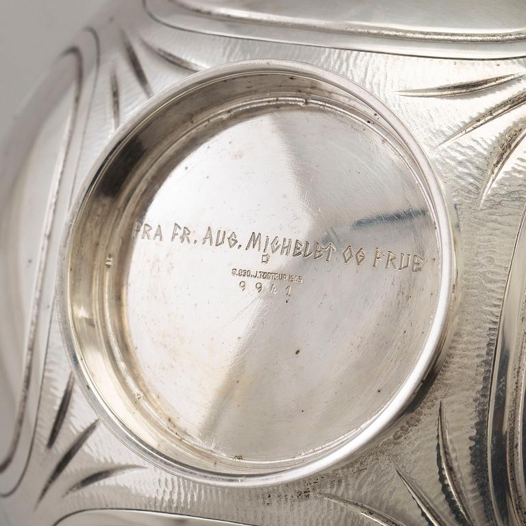 JACOB TOSTRUP, karott, silver, jugend, Oslo 1905.