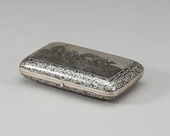 A Russian silver cigarette case.