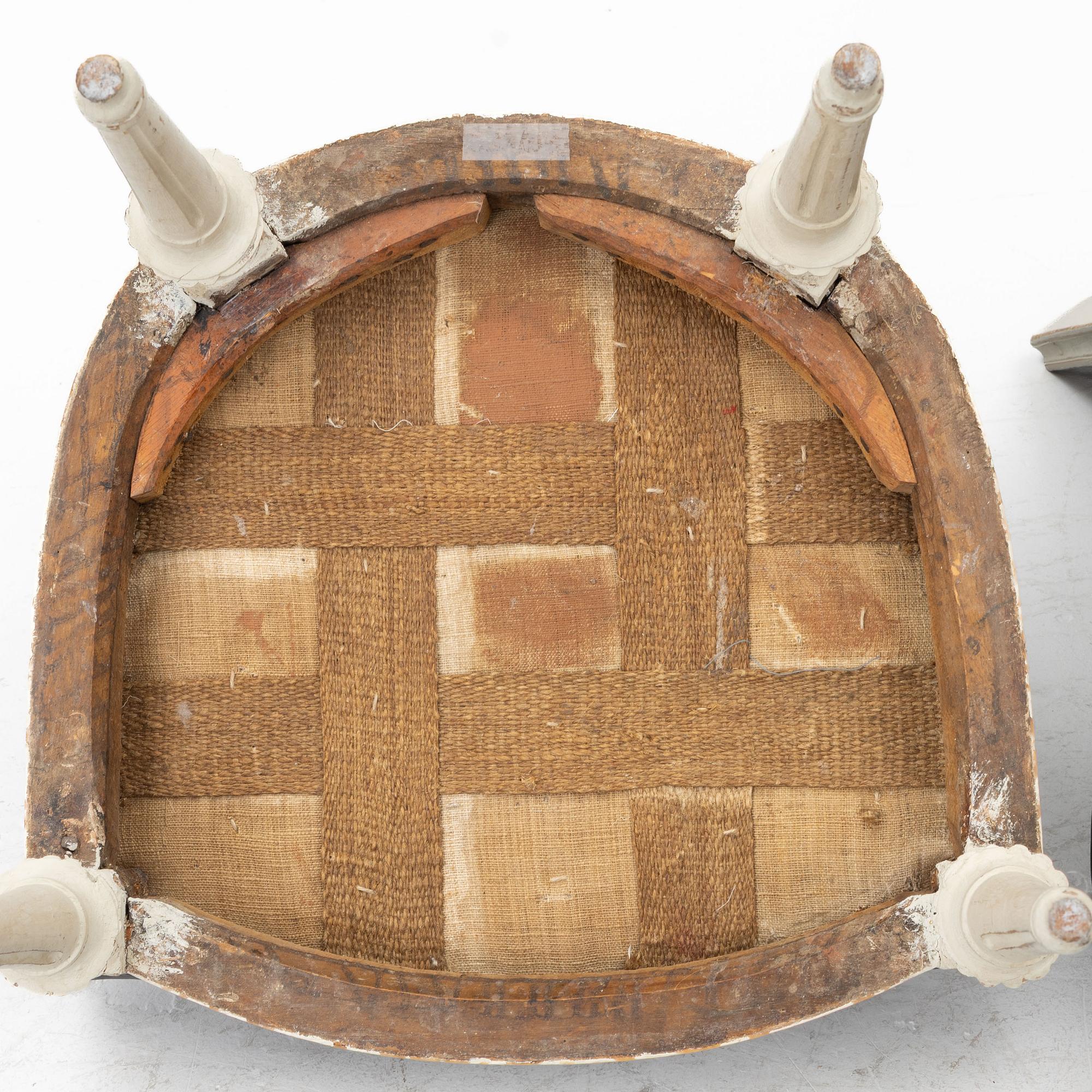 Stolar, ett par, Stockholmsarbeten, Gustavianska, sent 1700-tal.