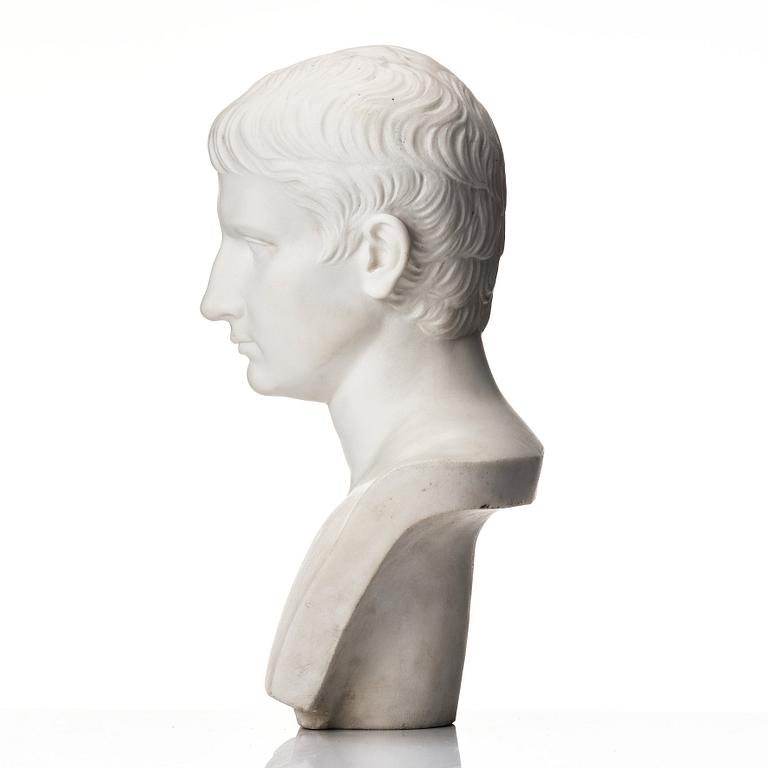 A presumably Italien 19th century bust of emperor Augustus (65 B.C - 14 A.D).