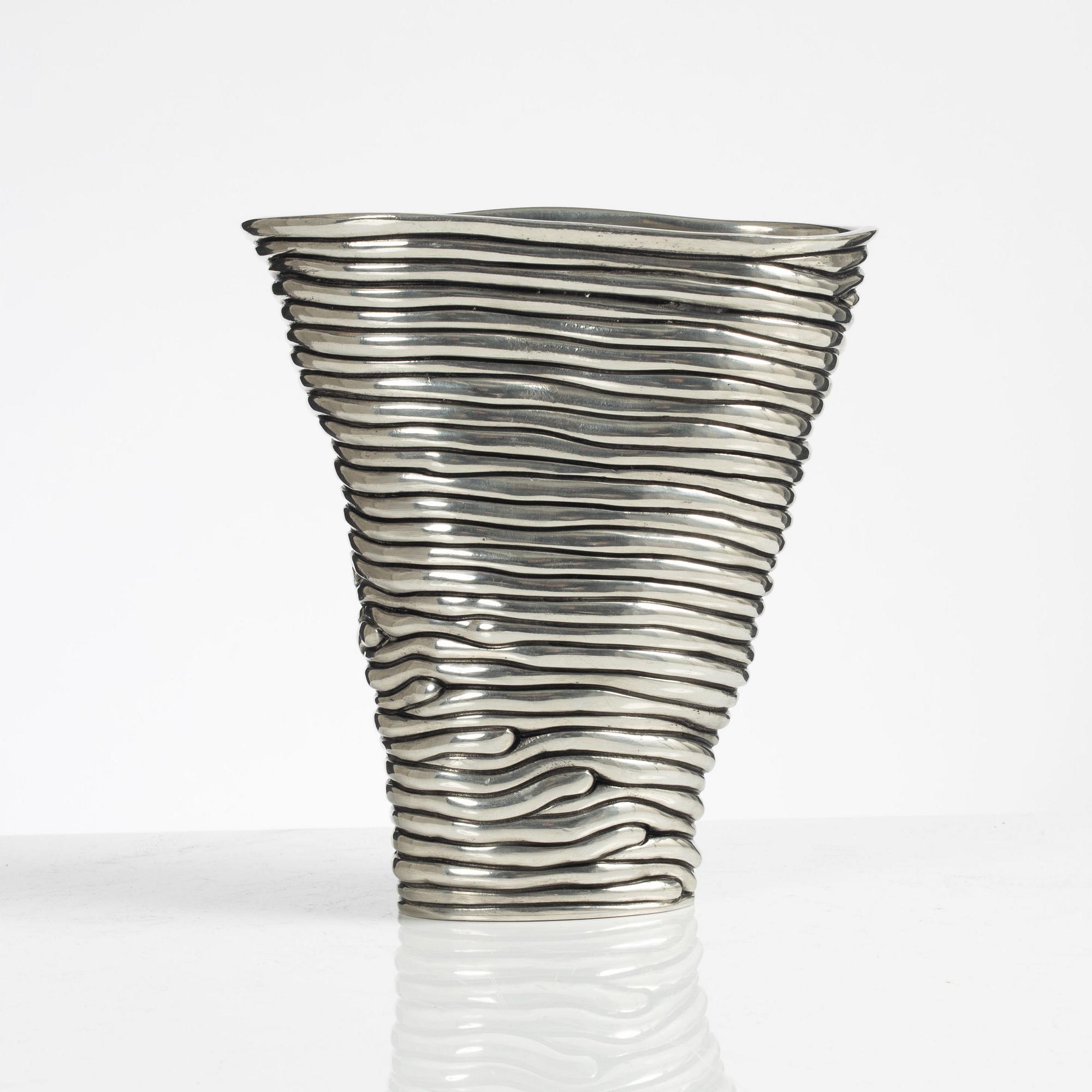 Annika Jarring, a pewter vase, "Randig", Svenskt Tenn, Stockholm 2009.