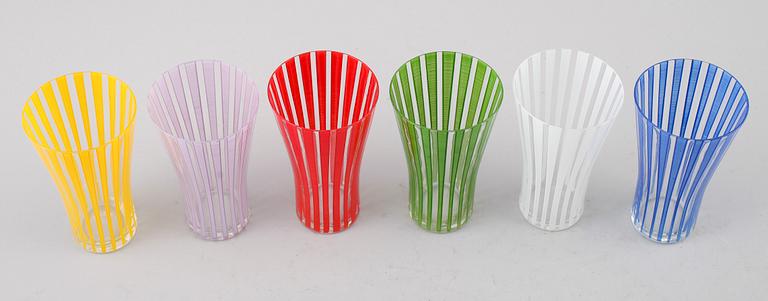 GLAS, 6 st, "Strikt", Bengt Orup, Johansfors, 1900-talets mitt.