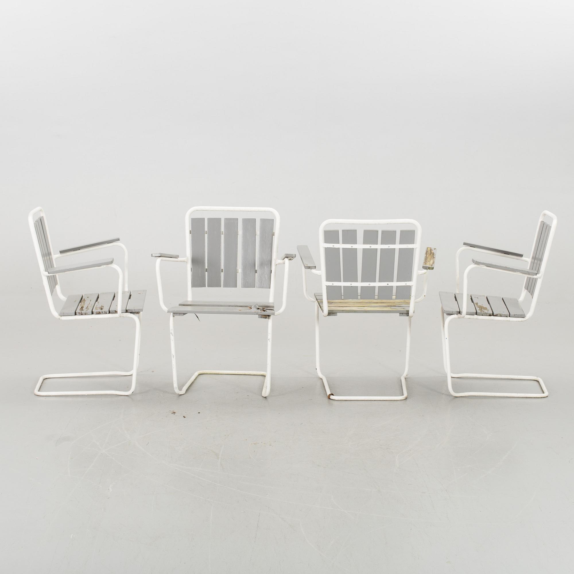 TRÄDGÅRDSMÖBLEMANG, 5 delar, 1900-talets andra hälft.