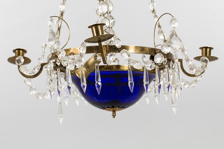 A Gustavian style chandelier, mid 1900's/later part.