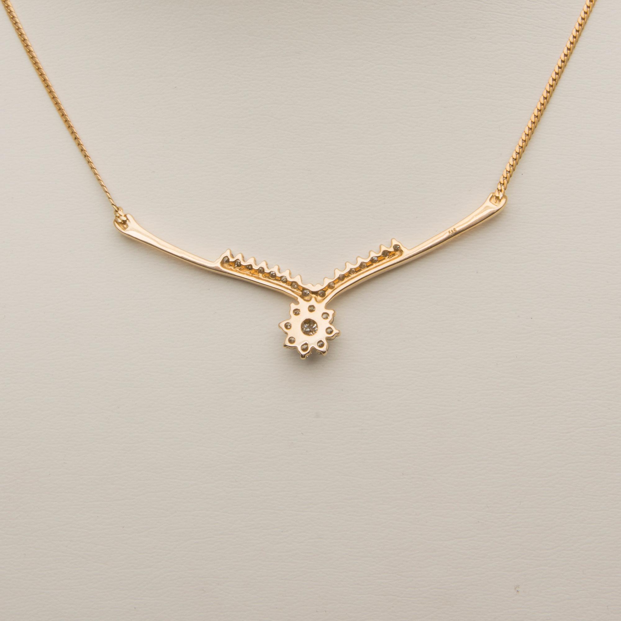 HALSSMYCKE, briljantslipade diamanter, 14K guld.