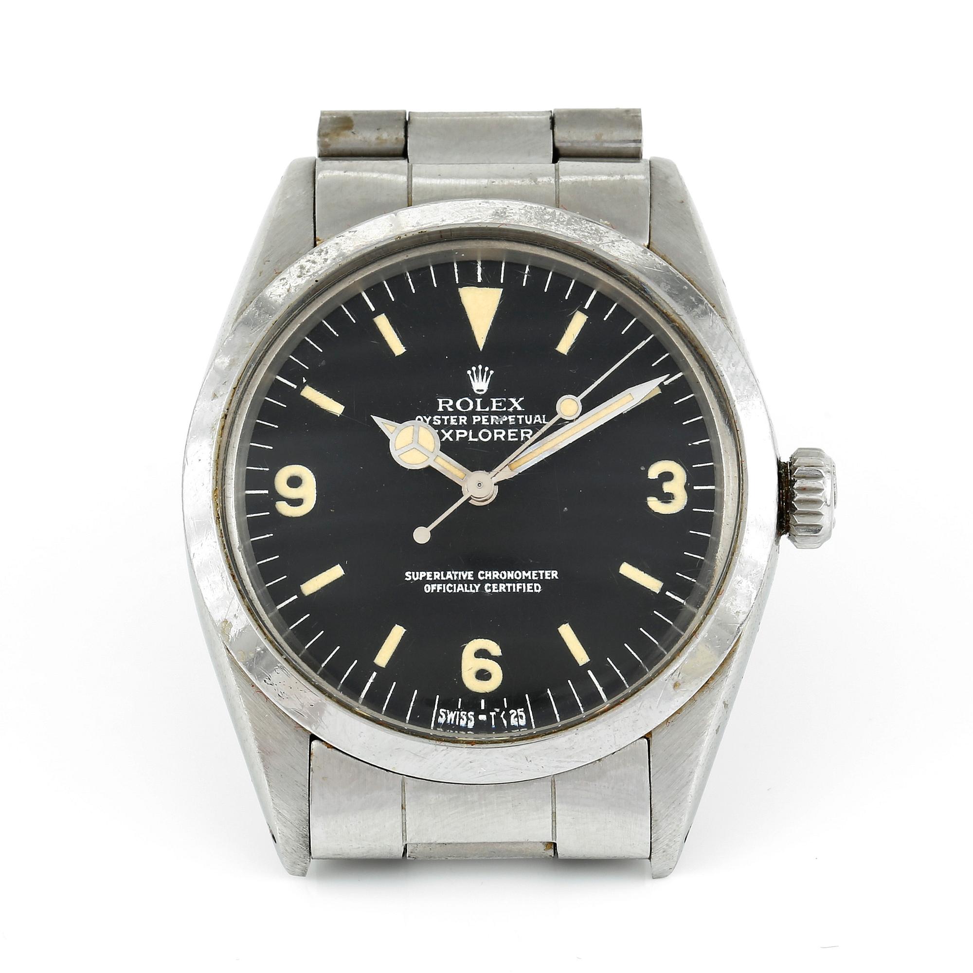 ARMBANDSUR, stål, Rolex Explorer, automatic, serienr 4085512, tillverkad ca 1974-75.