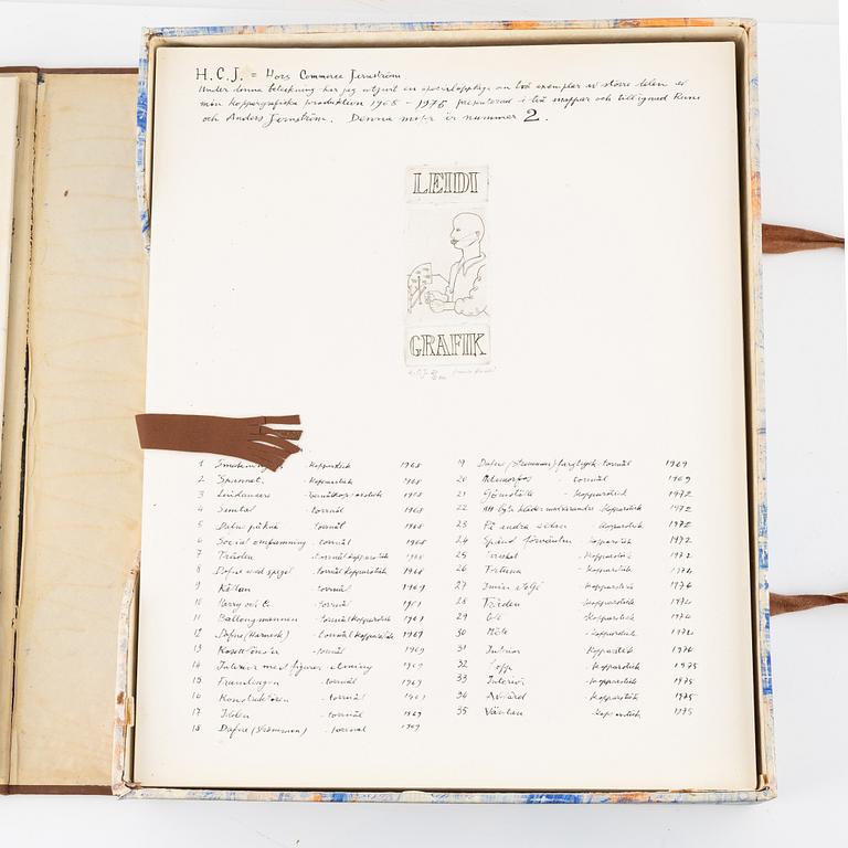 Franco Leidi, box with 35 copper plates/dry points, 1968-75.