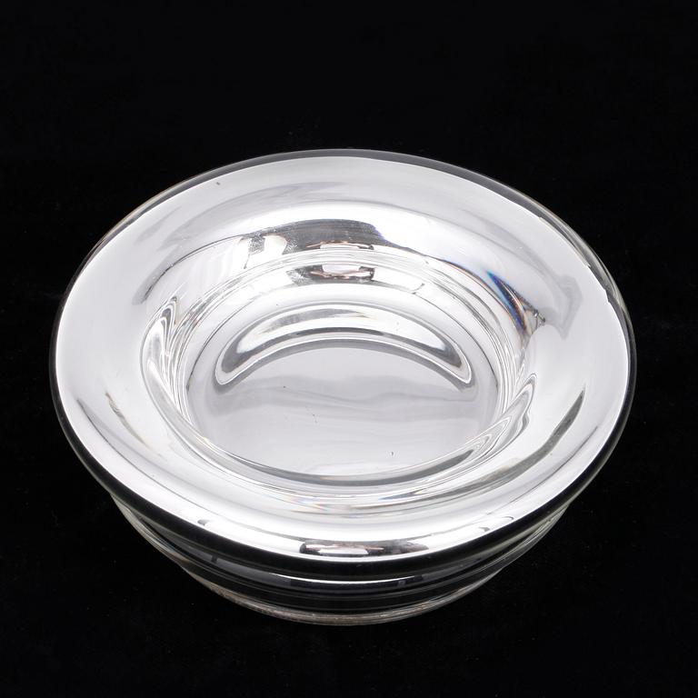 SKÅL, glas med silverlegering, Monica Backström, Boda, signerad.